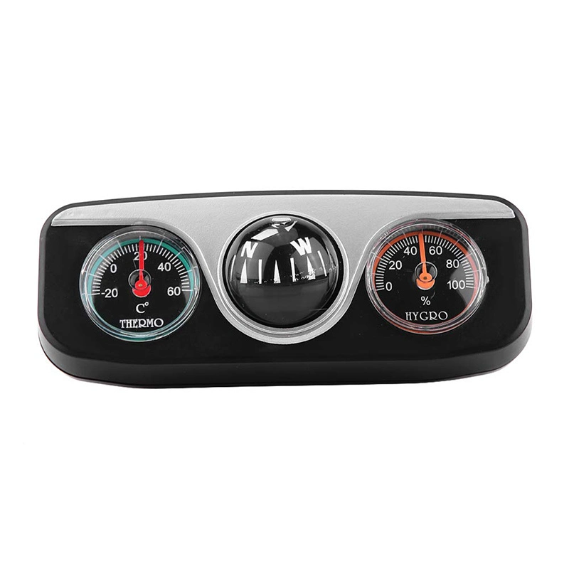 Navigation Compass with Self-Adhesive Tape Direction Compass Car Hygrometer Car Thermometer for Travel Outdoor Bl19150