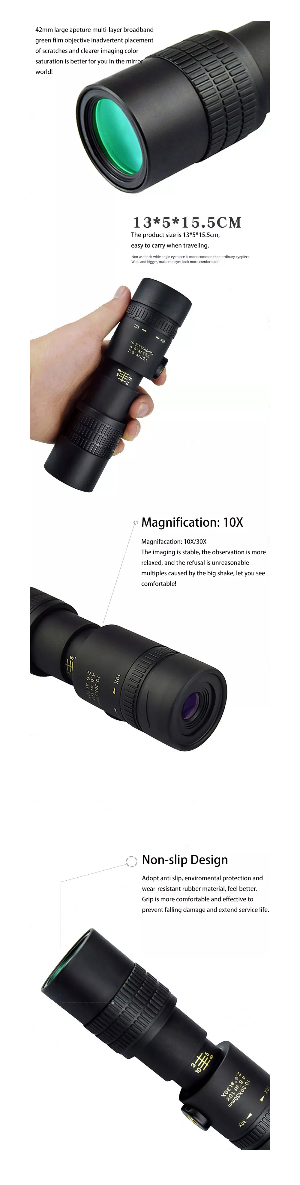 Tripod Available Telephoto Telescope Waterproof Bak4 Prism Zoom Monocular for Mobile Phone