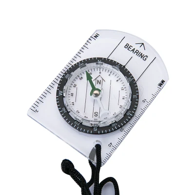 Map Scales Ruler Outdoor Reading Measuring Compass with Lanyard for Camping Hiking